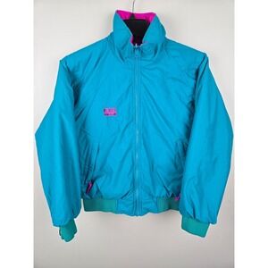 Paris Sport Club Vintage Reversible Bomber‎ Jacket Teal Pink MCL-1 Mens Medium